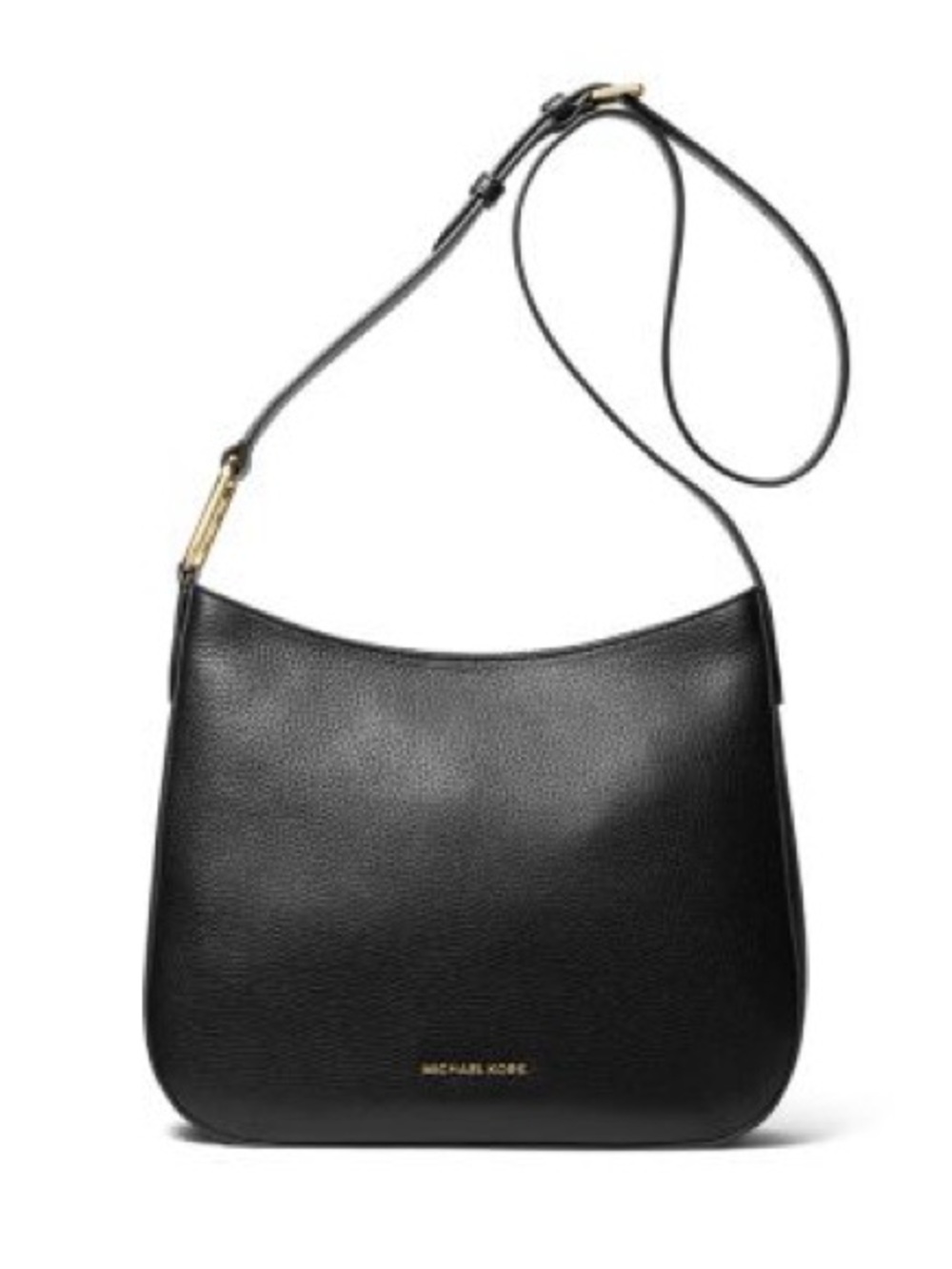 Michael Kors Kensington Large Pebbled Leather Crossbody Shoulder Bag Black Gold